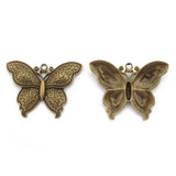 2pcs Bronze Butterfly Elephant Leopard Charms Pendant for Jewelry Making