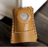 2pcs Patchwork Faux Leather Thimble Finger Sets - DIY Sewing Tools