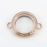 316 Stainless Steel 25mm Rose Twist Face Floating Locket Bracelet