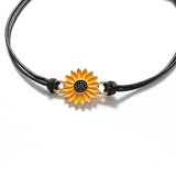 Sunflower Charm Bracelet Friendship Couples Sister Volcanic Bangles Lucky Wish