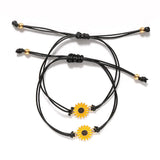 Sunflower Charm Bracelet Friendship Couples Sister Volcanic Bangles Lucky Wish
