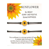 Sunflower Charm Bracelet Friendship Couples Sister Volcanic Bangles Lucky Wish