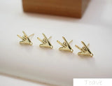 2pcs Niche gesture pendant earrings silver needle earrings DIY