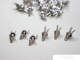 2pcs Niche gesture pendant earrings silver needle earrings DIY