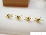 2pcs Niche gesture pendant earrings silver needle earrings DIY