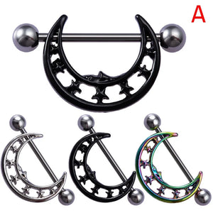 2pcs 14G Stainless Steel Heart Barbell Nipple Rings Shield Cover Piercings