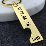 2pcs Name Keychain On the Phone Personalized Gift Couples Keychain