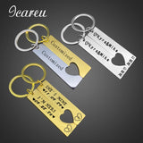 2pcs Name Keychain On the Phone Personalized Gift Couples Keychain
