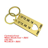 2pcs Name Keychain On the Phone Personalized Gift Couples Keychain
