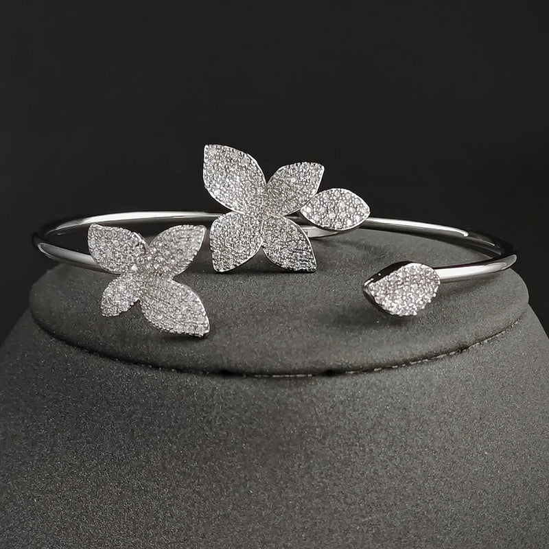 2pcs Pack Silver Bride African Jewelry Set for Women Anniversary Gift J8094