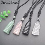 2pcs Pagoda Stone Pendant Couples Lucky Jewelry