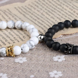 2pcs Natural Stone Beads Bracelets Distance Magnet Couple Bracelets