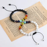 2pcs Natural Stone Beads Bracelets Distance Magnet Couple Bracelets