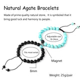 2pcs Natural Stone Beads Bracelets Distance Magnet Couple Bracelets