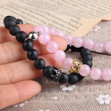 2pcs Natural Stone Beads Bracelets Distance Magnet Couple Bracelets