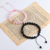 2pcs Natural Stone Beads Bracelets Distance Magnet Couple Bracelets