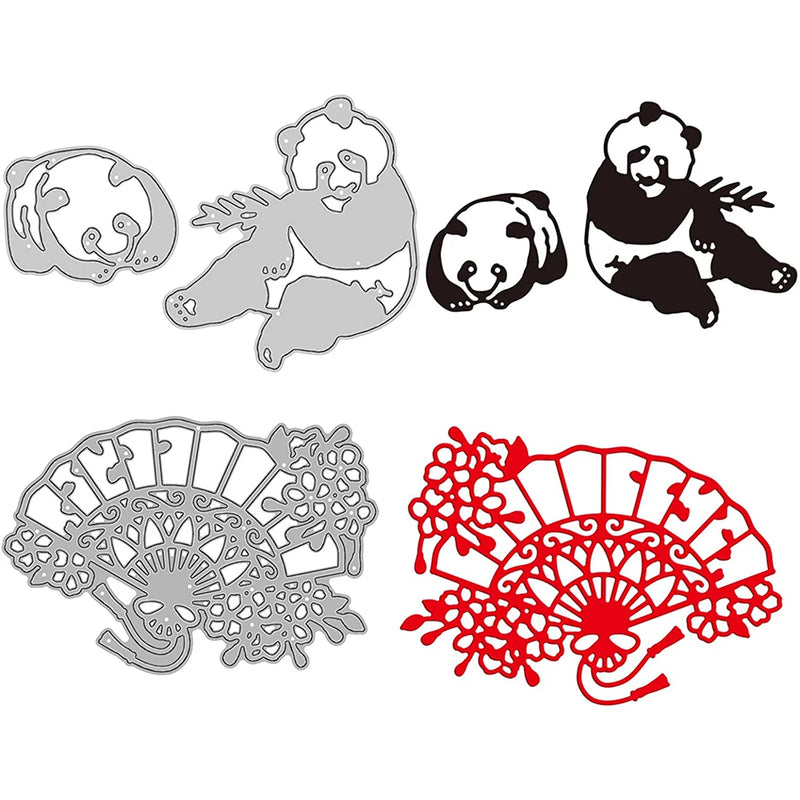 2pcs Metal Cutting Dies Chinese Style Stencils for DIY Scrapbook Christmas Cards