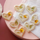 2pcs Pearl Heart Hair Rope DIY Earring Accessories