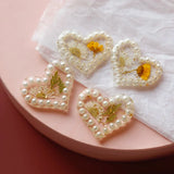 2pcs Pearl Heart Hair Rope DIY Earring Accessories