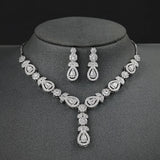 2pcs Pear Bridal Jewelry Set for Women Anniversary Gift J8018