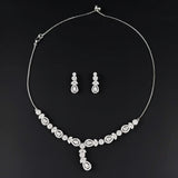 2pcs Pear Bridal Jewelry Set for Women Anniversary Gift J8018