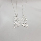2pcs Butterfly Wings Matching Necklace Stainless Steel Couple Name Necklace