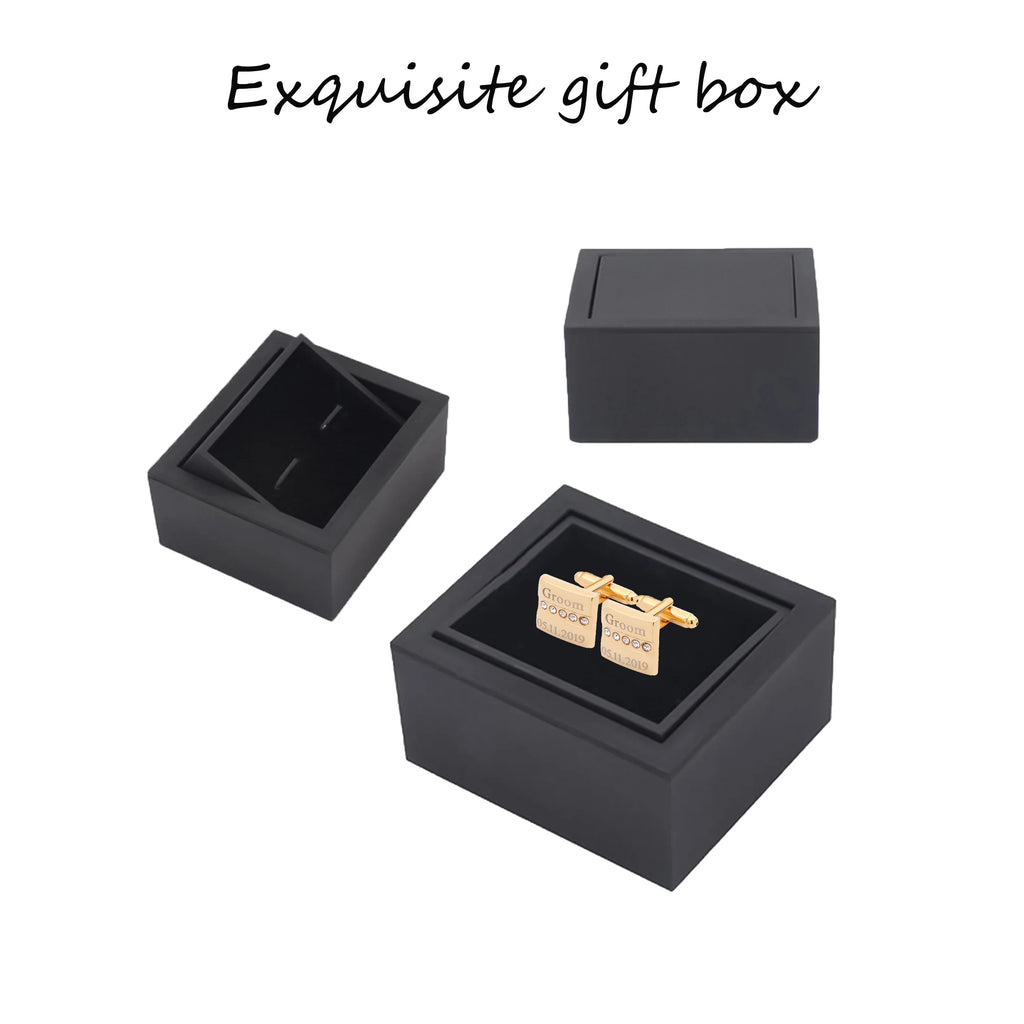 Custom Copper Cufflinks Engraved with Name - Groom Wedding Jewelry