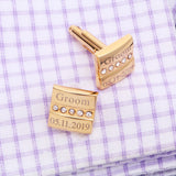 Custom Copper Cufflinks Engraved with Name - Groom Wedding Jewelry