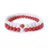 2pcs Pink Chalcedony Stone Bracelet Beads Woman Gift