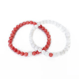 2pcs Pink Chalcedony Stone Bracelet Beads Woman Gift