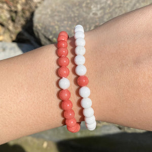 2pcs Pink Chalcedony Stone Bracelet Beads Woman Gift