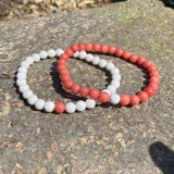 2pcs Pink Chalcedony Stone Bracelet Beads Woman Gift