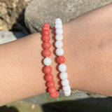 2pcs Pink Chalcedony Stone Bracelet Beads Woman Gift
