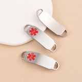 2pcs Stainless Steel Medical Alert ID Charms for Bracelet