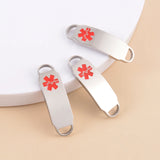 2pcs Stainless Steel Medical Alert ID Charms for Bracelet