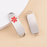2pcs Stainless Steel Medical Alert ID Charms for Bracelet