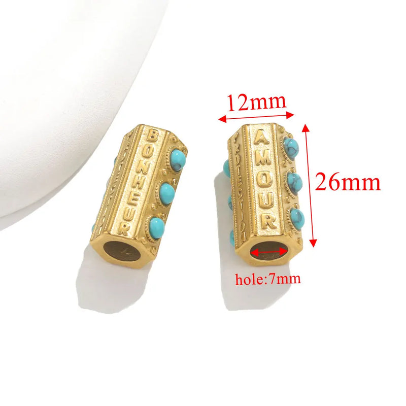 2pcs Gold-Plated Stainless Steel Tube Beads for Jewelry Making DIY