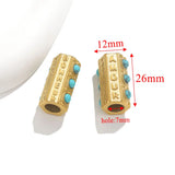2pcs Gold-Plated Stainless Steel Tube Beads for Jewelry Making DIY