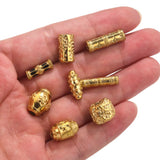 2pcs Gold-Plated Stainless Steel Tube Beads for Jewelry Making DIY