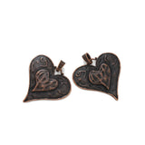 2pcs Red Copper Heart Charms Pendants For Jewelry Making 61*64mm