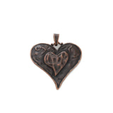 2pcs Red Copper Heart Charms Pendants For Jewelry Making 61*64mm