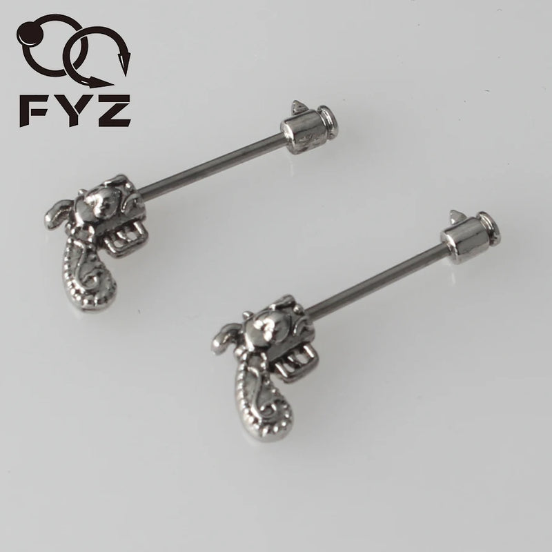 316L Surgical Steel Gun Barbell Nipple Ring 16 Bar Piercing Jewelry