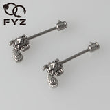 316L Surgical Steel Gun Barbell Nipple Ring 16 Bar Piercing Jewelry