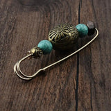 Retro Bead Brooch Sweater Shawl Clip Women Clothing Accessory