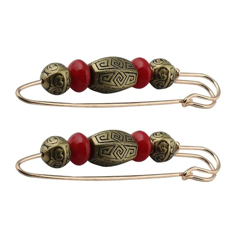 Retro Bead Brooch Sweater Shawl Clip Women Clothing Accessory