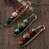 Retro Bead Brooch Sweater Shawl Clip Women Clothing Accessory