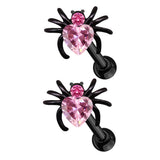 Rhinestone Spider Stud Earrings Halloween Jewelry