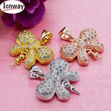 2pcs Rhinestone Inlay Gold&Silver Plated Pendant 2*2cm DIY Bracelet Necklace