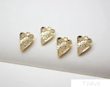 2pcs Zircon Crooked Heart Love Pendant DIY Earrings Accessories