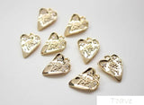 2pcs Zircon Crooked Heart Love Pendant DIY Earrings Accessories